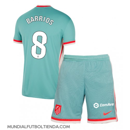 Camiseta Atletico Madrid Pablo Barrios #8 Segunda Equipación Replica 2024-25 para niños mangas cortas (+ Pantalones cortos)